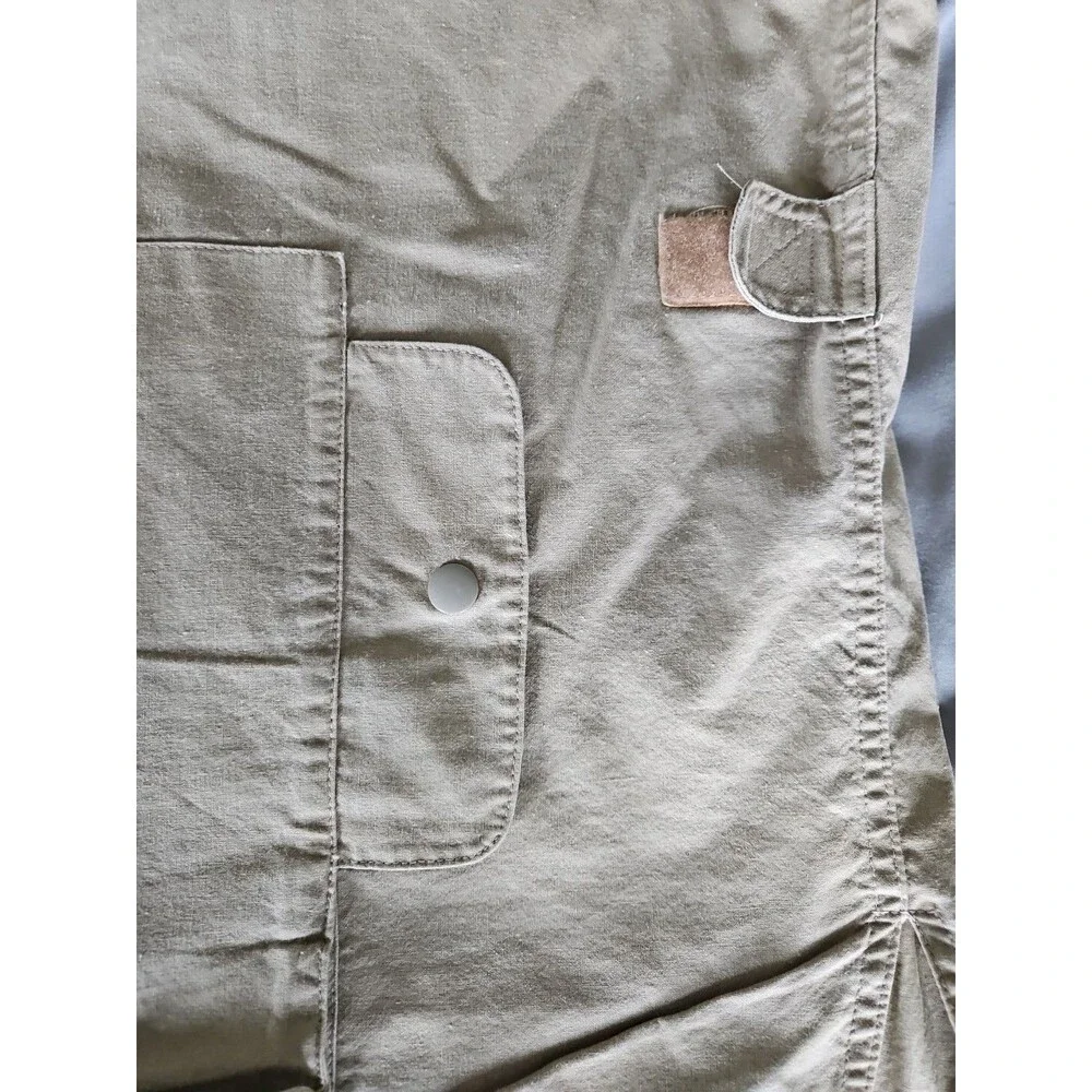VTG BANANA REPUBLIC Men's Safari Vest XL Beige Full Zip Hooded Cargo Pockets